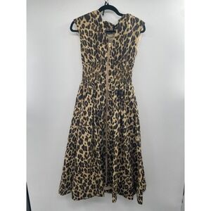 NWOT Masseys Gimme Roar Dress Women Small Black Multi Full Zip V-Neck Sleeveless